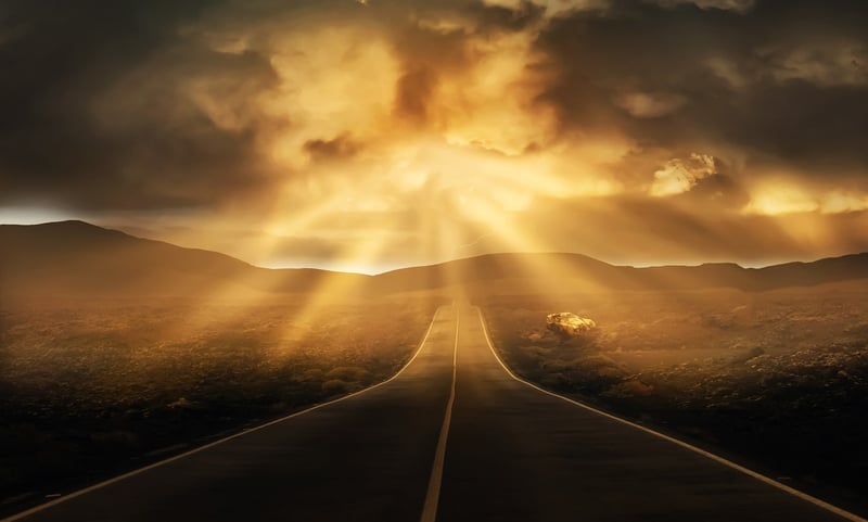 Sunset Over Mountains